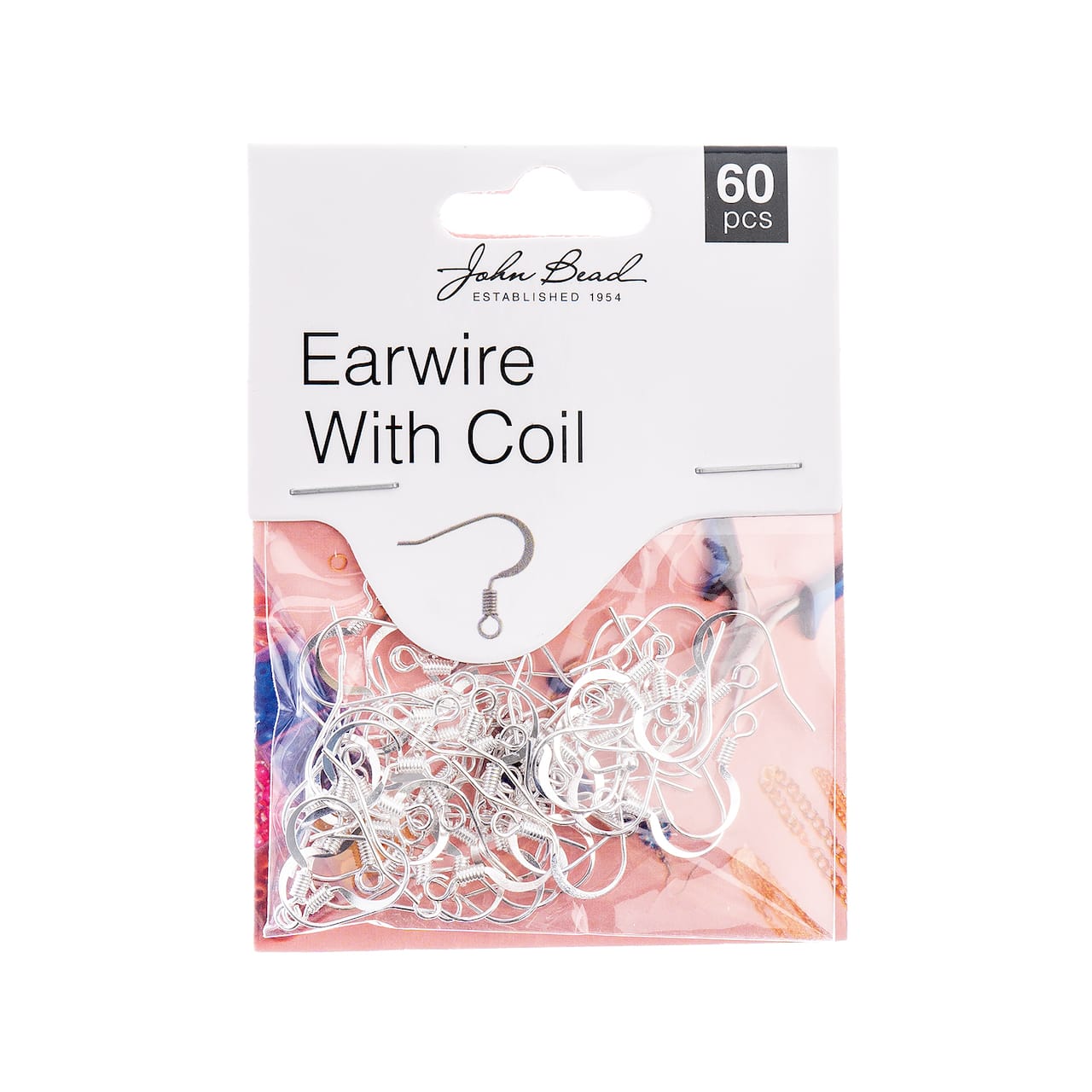 John Bead Must Have Findings 18mm Earwire with Coil, 60ct.